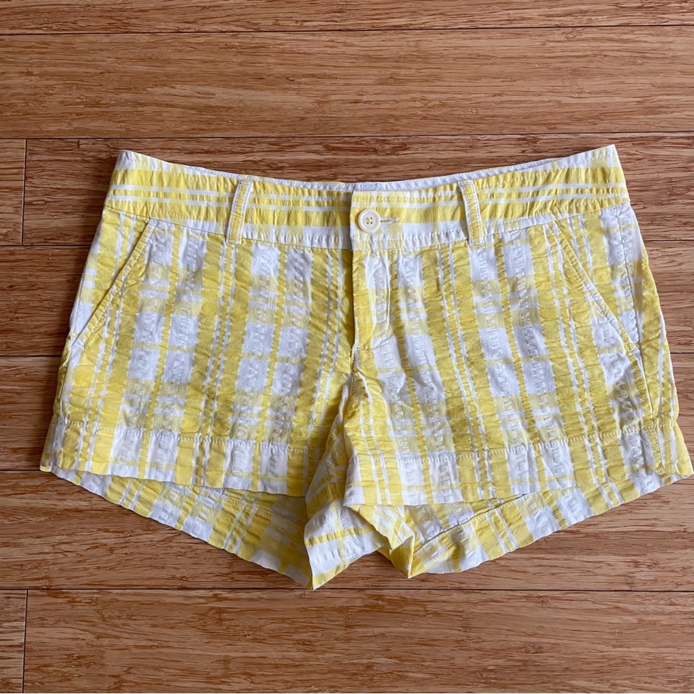 LILLY PULITZER Yellow Plaid Shorts